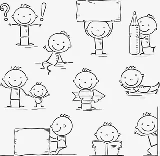 可爱的卡通儿童设计矢量素材免抠