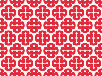 红色樱花瓣花纹墙布矢量图免抠