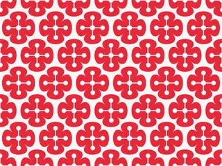 红色樱花瓣花纹墙布矢量图免抠