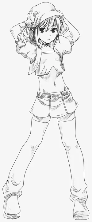 手绘人物线稿免抠