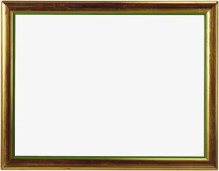 黄色双边设计相框免抠