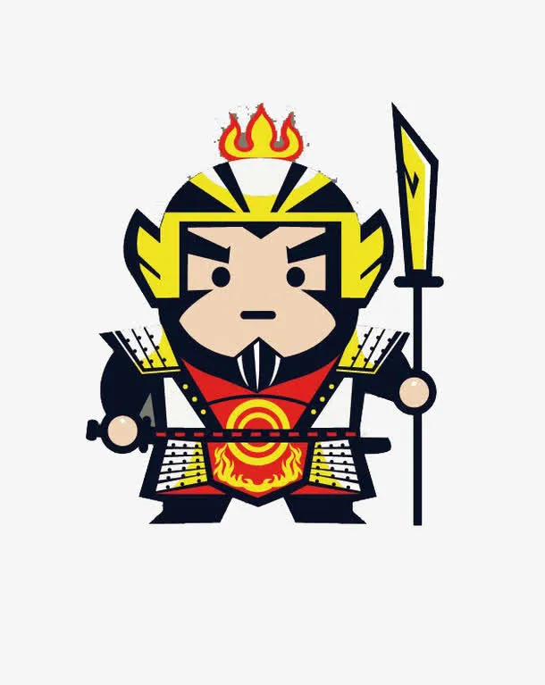 手拿大刀的大将军卡通免抠
