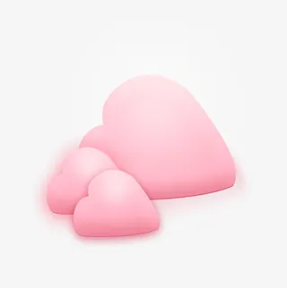 214情人节粉红立体爱心免抠