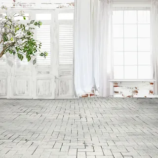 白色室内婚纱照背景图高清