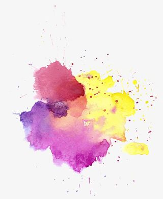 彩色渐变喷溅水彩免抠