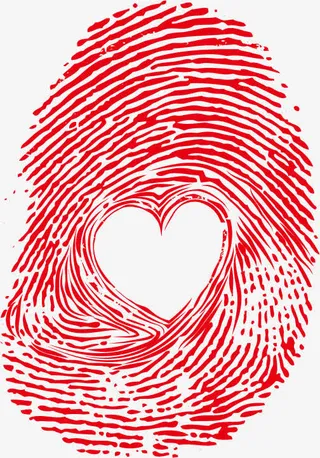 指纹情人节七夕节浪漫主义图免抠