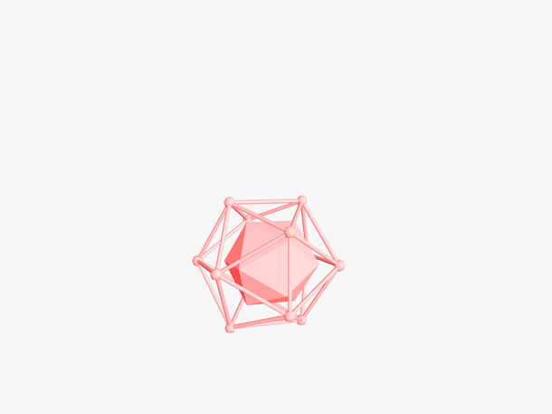 几何体粉色晶体球免抠