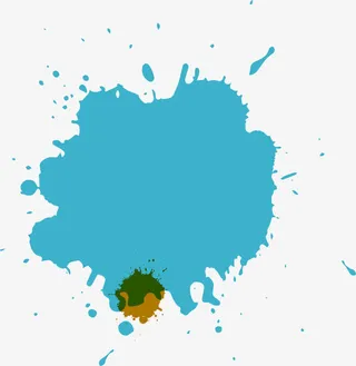 手绘蓝色水彩免抠