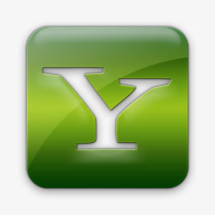 雅虎标志广场绿色果冻社交媒体免抠