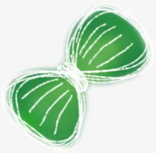 春天绿色手绘蝴蝶结装饰免抠