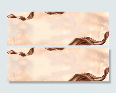 清新简约咖啡色彩带banner高清