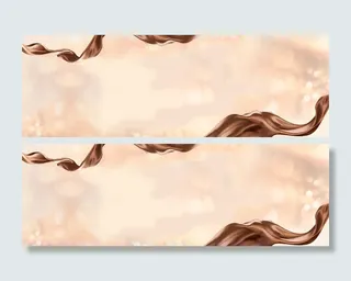 清新简约咖啡色彩带banner高清