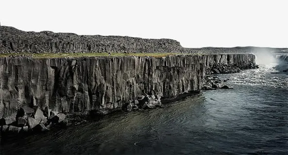 悬崖河边江边景色实拍免抠