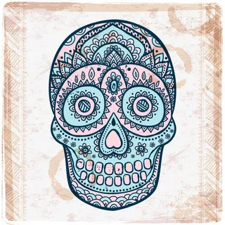 装饰画骷髅插画矢量免抠