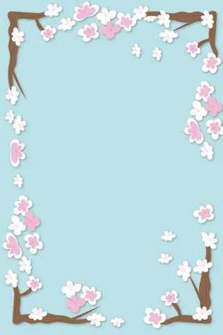 矢量手绘樱花海报背景高清