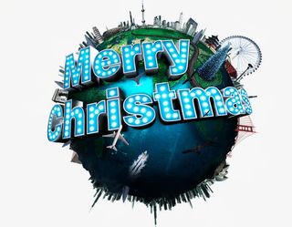 圣诞节地球庆祝节日特别海报免抠