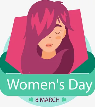 三八妇女节女生节标签免抠