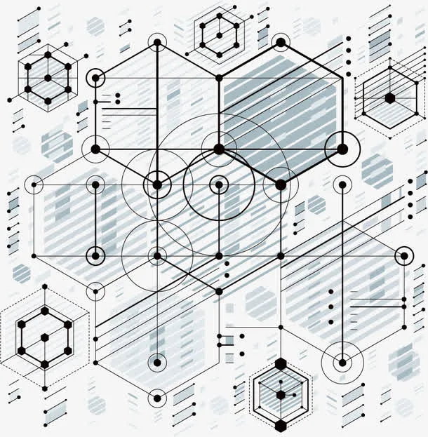 斜线与多边形工程机械图纸设计矢免抠