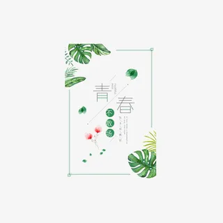 青春海报边框底纹设计免抠