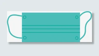 医生用的绿色医用口罩免抠