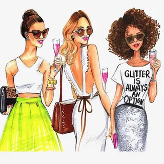 时尚逛街女生免抠