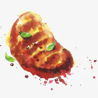 水彩画食物 手绘食物 高热量食免抠