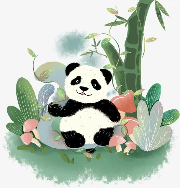 可爱的大熊猫元素免抠