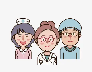 医生护士麻醉师合影免抠