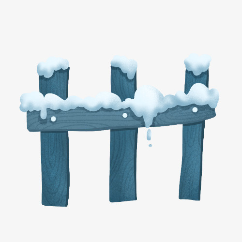 雪人，下雪，栏杆，木头免抠