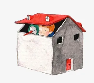 雪人小男孩治愈小清新免扣素材免抠