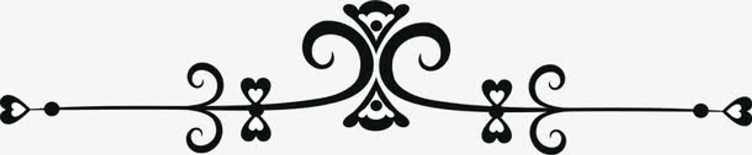 手绘黑色婚礼花纹边框免抠