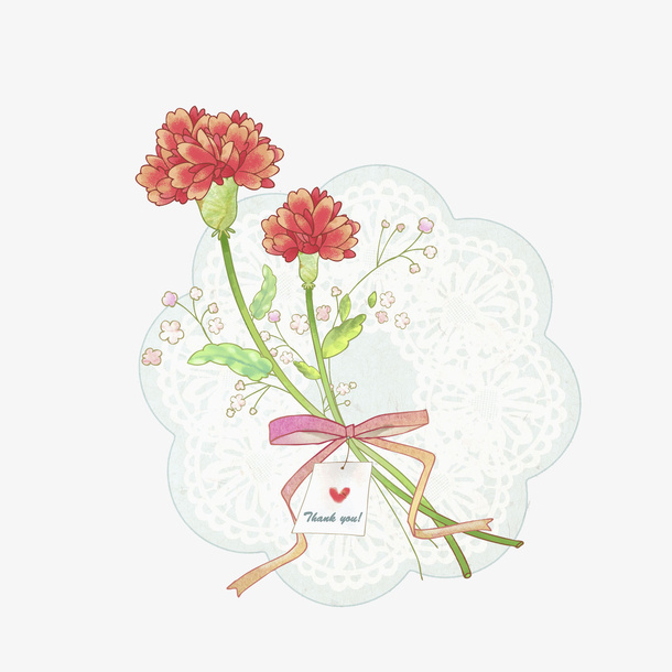 母亲节康乃馨插画免抠