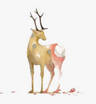 卡通受伤的麋鹿手绘免抠