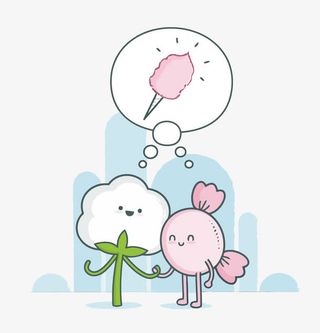 矢量恋爱棉花糖免抠