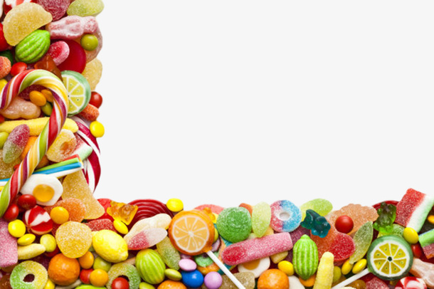 左下边铺满了大量糖果免抠