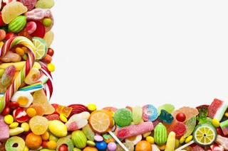 左下边铺满了大量糖果免抠