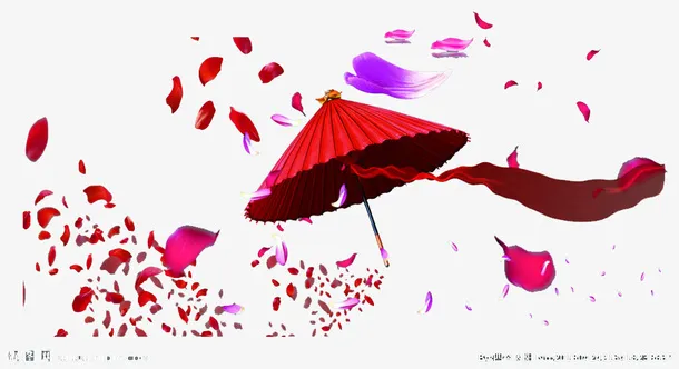 伞与花瓣免抠