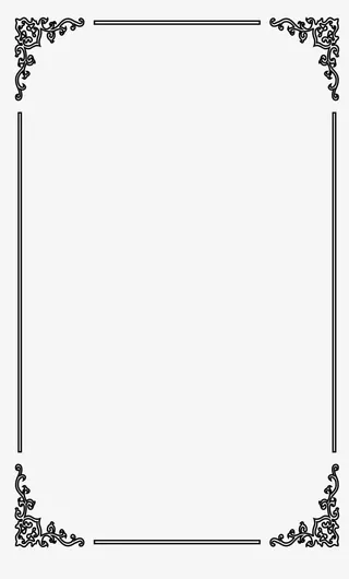 复古花纹条形框免抠