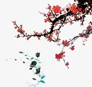 水墨梅花免抠