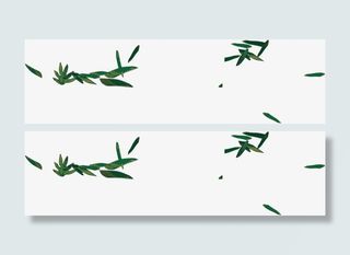 绿叶飘中国风地产广告免抠