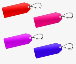 红色绳子标签免抠