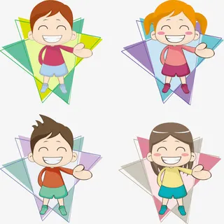 微笑的卡通可爱人物免抠