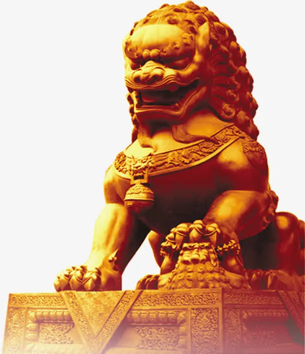 金色狮子右党建免抠