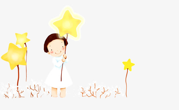 星星儿童插画免抠
