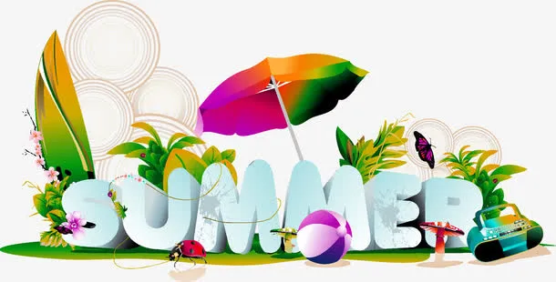summer夏天艺术字免抠