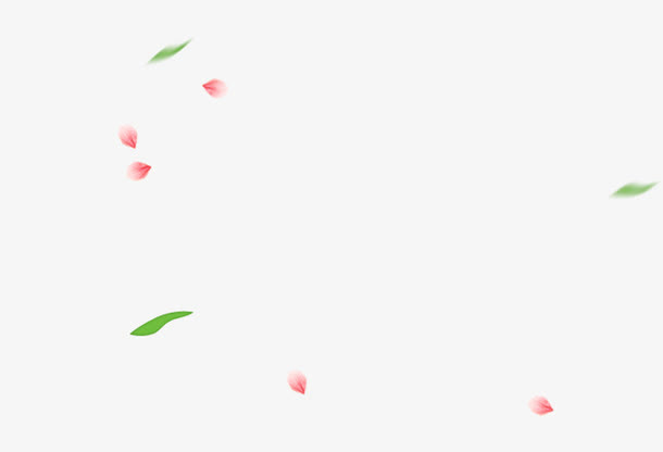 桃花和树叶漂浮免抠漂浮叶子元素