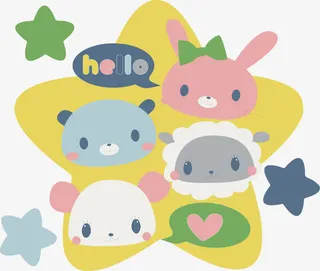 卡通头像矢量图免抠