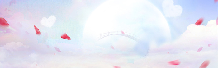 花瓣月亮天空心形高清