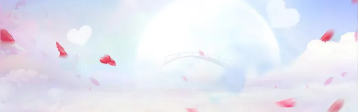 花瓣月亮天空心形高清