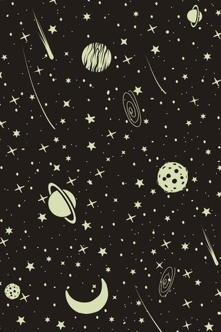 宇宙儿童黑色卡通太空星球背景高清